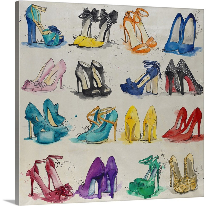 « placard of chaussures », peinture sur toile, H 36 po x l 36 po x P 1,25 po, Toile tendue