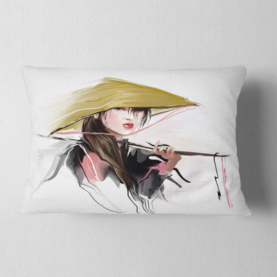 Vietnamese Woman - Portrait Printed Throw Pillow