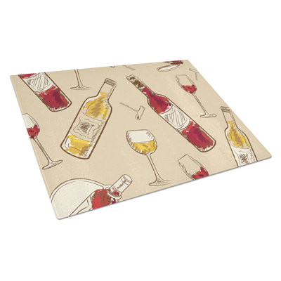 Caroline's Treasures Glass Wine Cutting Board