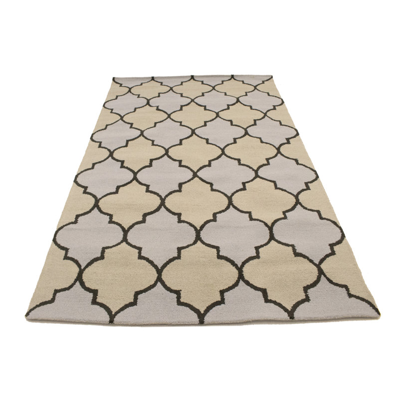 Trellis Handmade Tufted Wool Area Rug in Multicolored