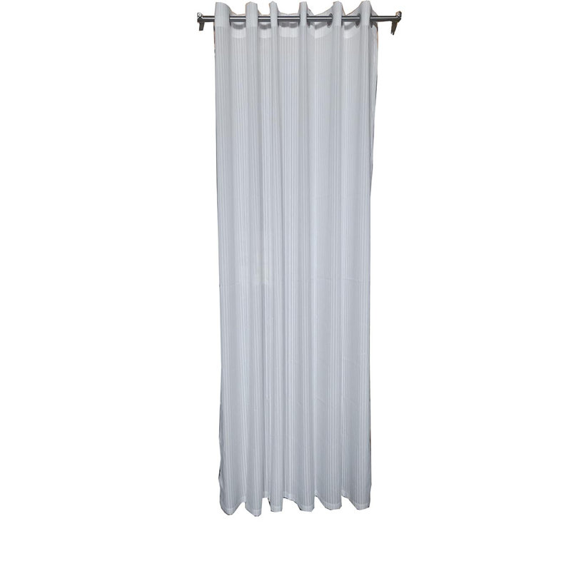 Panneau de rideau simple rayé avec œillets