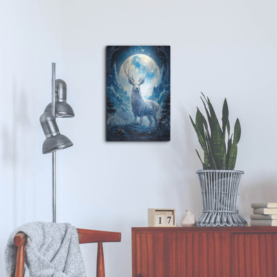 Millwood Pines 'Spirit Blue Deer' by Momart Metal Wall Art