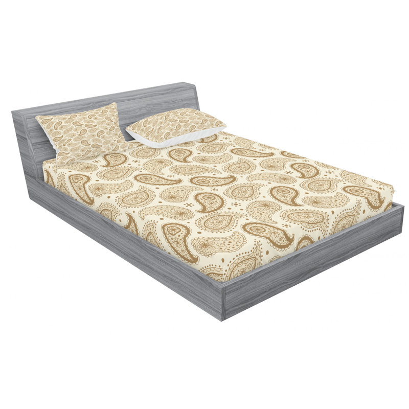 Microfiber Paisley Sheet Set, Full Sheet Set with Fitted Sheet