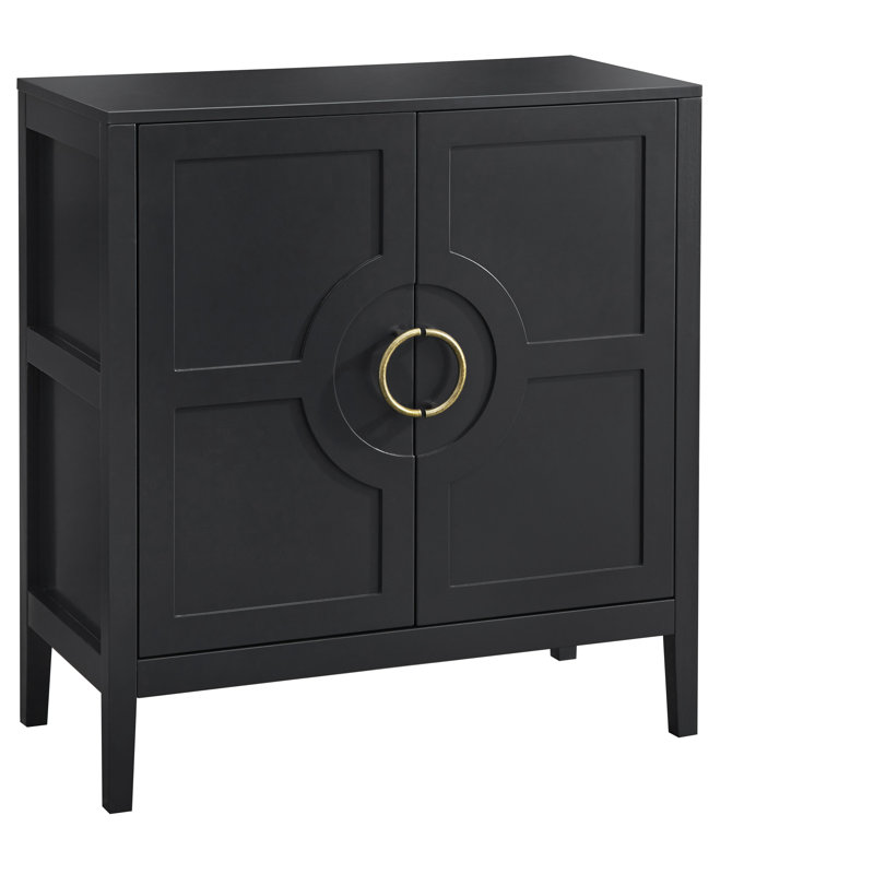 Armoire d'appoint 2 portes avec tablettes réglables Hewson , Noir