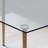 Glass Top Metal Base Credenza Desk