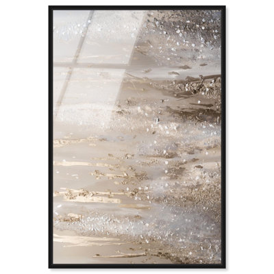 «Golden Spectrum», art mural en verre acrylique ultrabrillant encadré doré abstrait par Art Remedy, cadre noir, 10 x 15