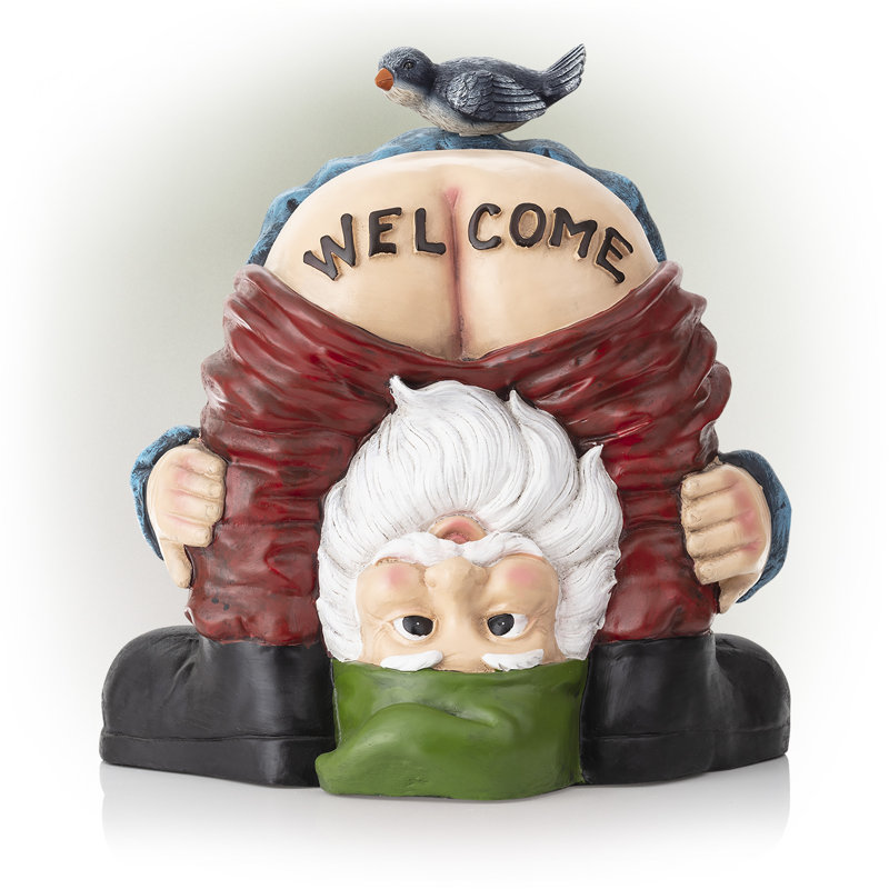Statue de gnome «Welcome» Jodi Mooning, Rouge