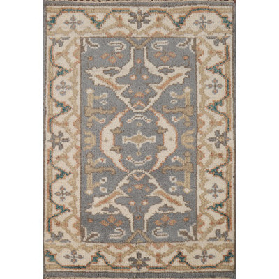 Tapis géométrique gris Oushak