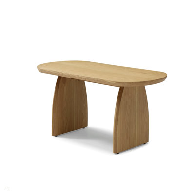 47.24" Oval Coffee Table with Solid Wood Veneered, Modern Natural Solid Wooden Color Center Table, Accent Tea Table for Living Room Apartment Small Space Office Easy-Assembly