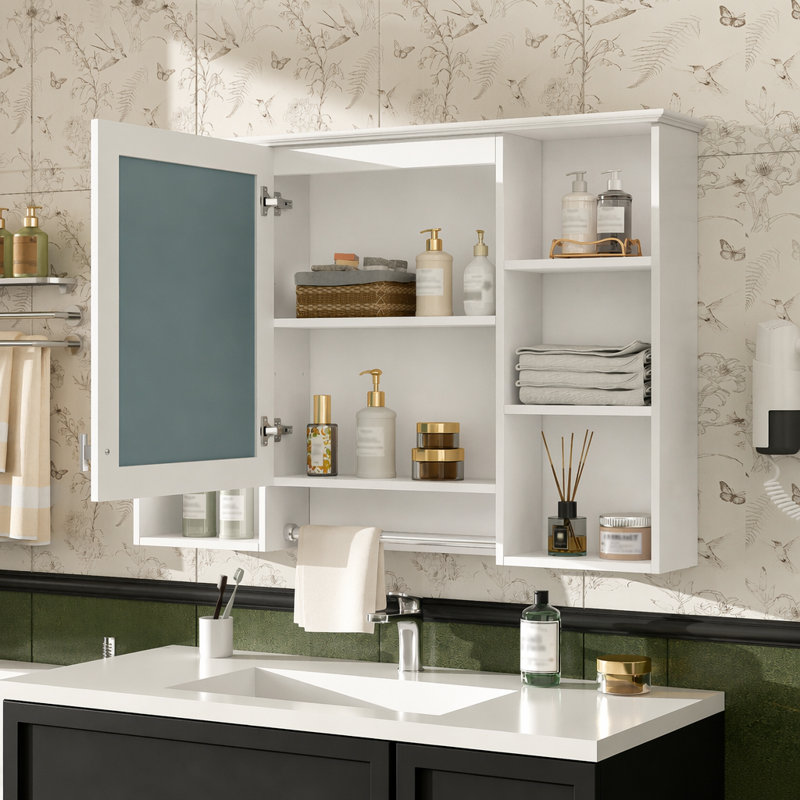 3-in-1 Bathroom Mirror Cabinet, 42 inch Wall Mounted Medicine Cabinet with Adjustable Shelf & Soft Close Door, High-Define Mirror with Storage for Bathroom Vanity
