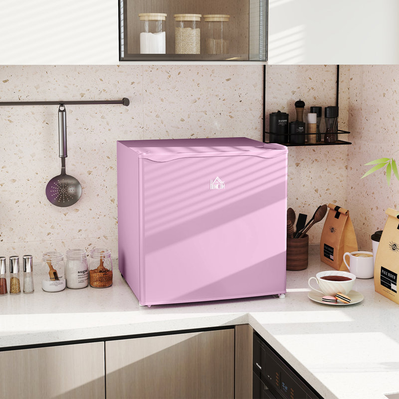 Mini Freezer Countertop, 1.1 Cu.Ft Compact Upright Freezer with Removable Shelves, Reversible Door for Home, Dorm, Apartment and Office, Pink