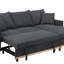 Canapé-lit modulaire réversible tissé avec méridienne avec rangement
