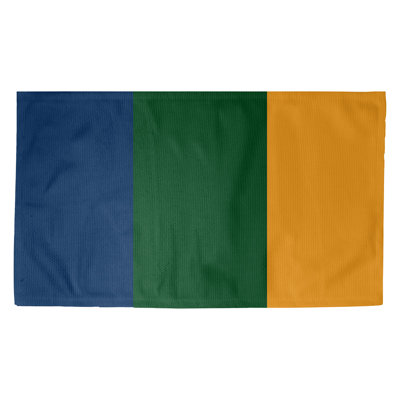 Tapis à rayures bleu marine/vert/doré