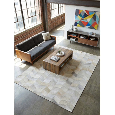 Natural Hide Cowhide Geometric Indoor Rug