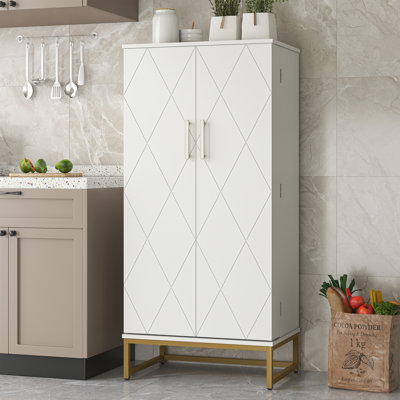 51” Kitchen Pantry Cabinets With Adjustable Shelves For Home Office Use by Mercer41