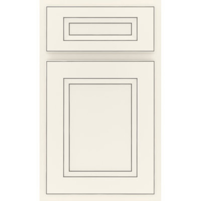 Dwelling Value Lanning Door Sample, White/Nickel Glaze, Painted Hardwood