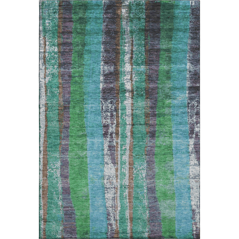 Premium Machine Washable Emest AMF1910 Stripes Rug, Rectangle 2'6" x 3'10"