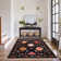 Indoor&Outdoor Washable Area Rug Black Gorgeous flowers Vintage Low Pile Rug for Living Room Bedroom Wedding Banquet