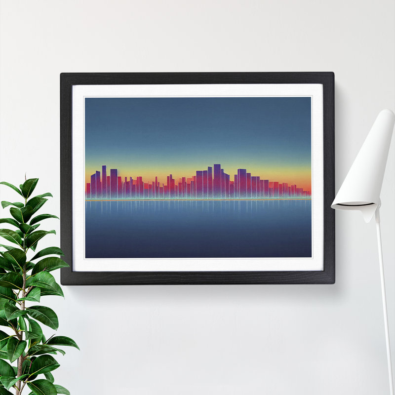 Cool City Skyline Architecture - Framed Print, Black, 34cm H x 46cm W x 2cm D