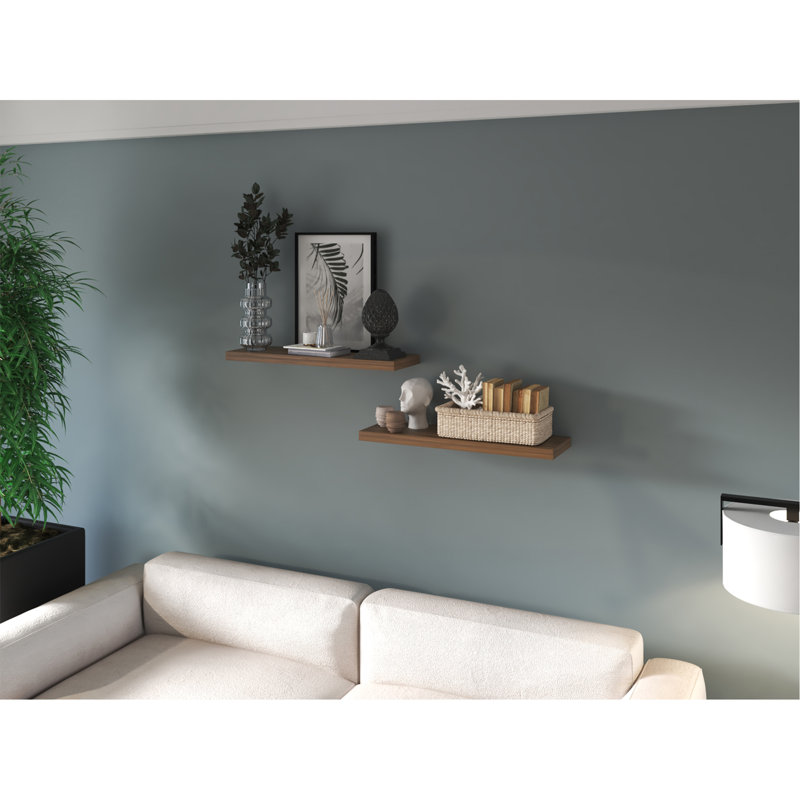 Floating Shelf Dallas, Living Room, Mahogany, Mahogany