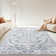 Tapis oriental gris antidérapant lavable à la machine 