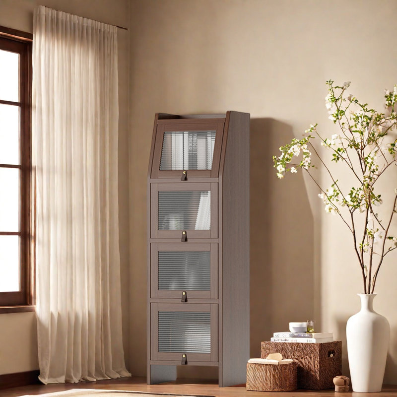 Bibliothèque durable et de haute qualité, (4 tablettes) H 56,1 po x l 17,7 po x P 11,8 po, Marron foncé