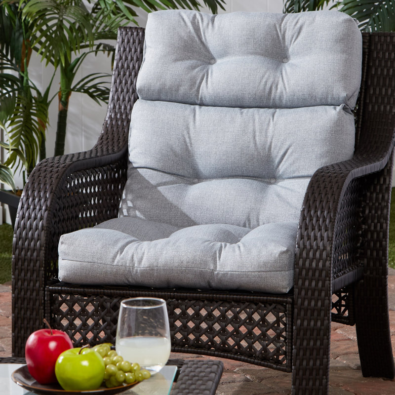 Lester Outdoor High Back Chair Cushion, Heather Gray, 1