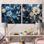 Blue Flower Crafted Delights - Ensemble de 2 collages floraux carrés-1105225824-1105226138