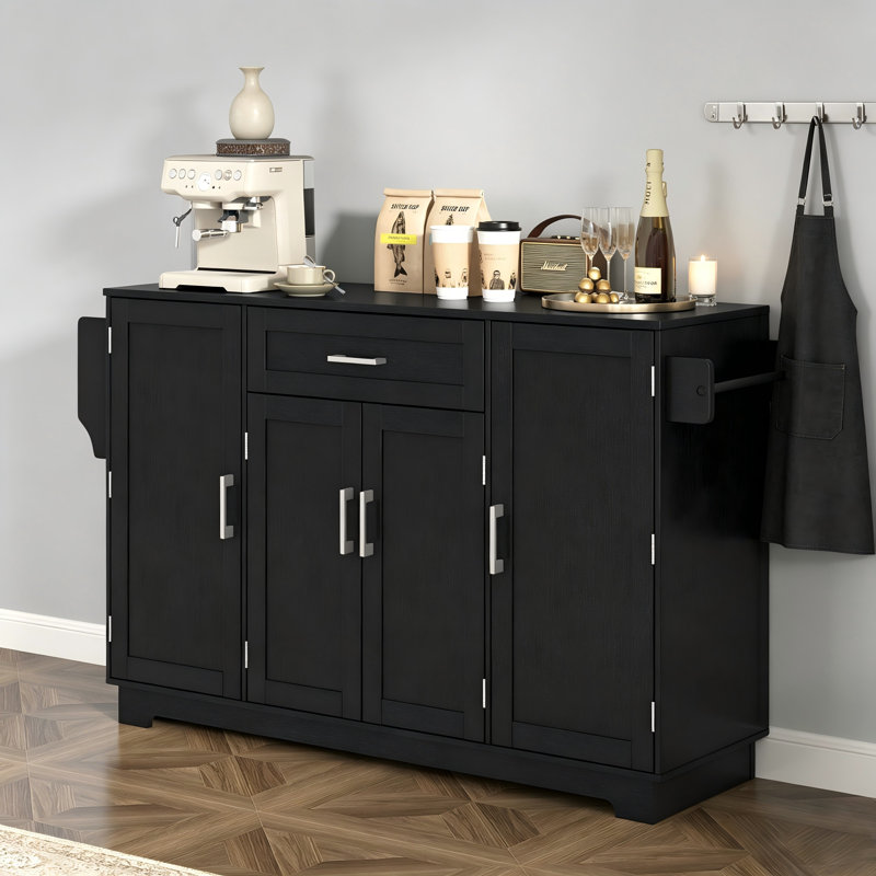 54.3-Inch U-Shaped Sideboard — High-Capacity Storage With Four Doors, One Drawer, Adjustable Shelves, And Side Hanging Rails