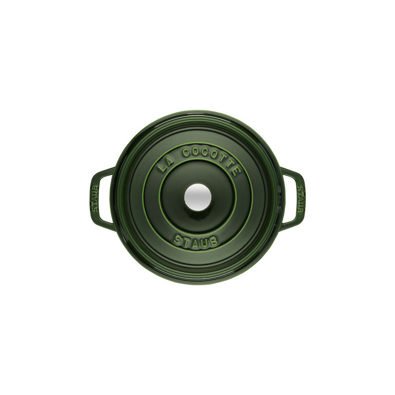 La Cocotte Cast Iron Round Cocotte, 0.25 quarts, Basil