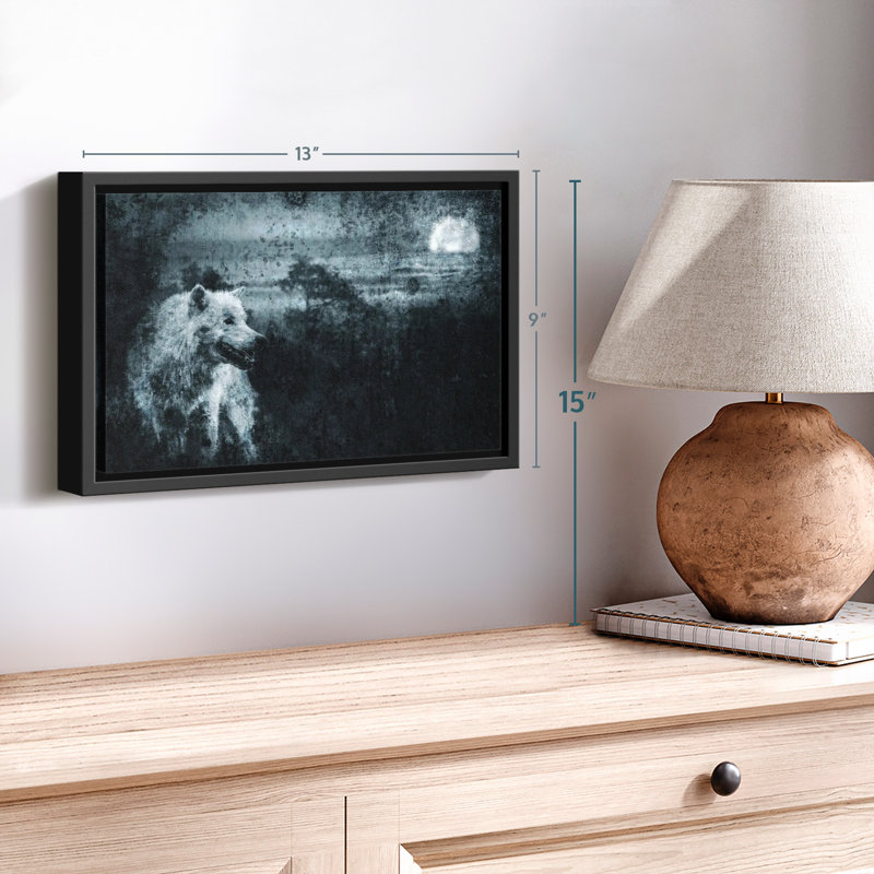 White Lone Wolf Canvas Print, 9" H x 13" W
