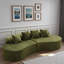 Canapé moelleux à haute densité avec conception modulaire courbée et coussins décoratifs doux-795086665