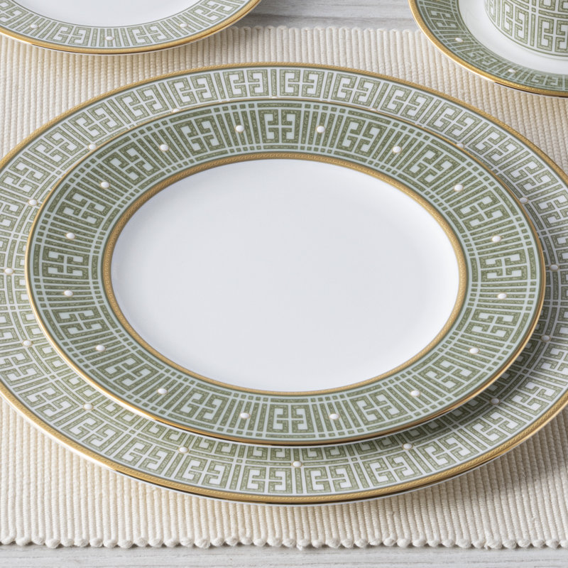 Noritake Infinity Salad Plates, 8-1/2", Green Gold