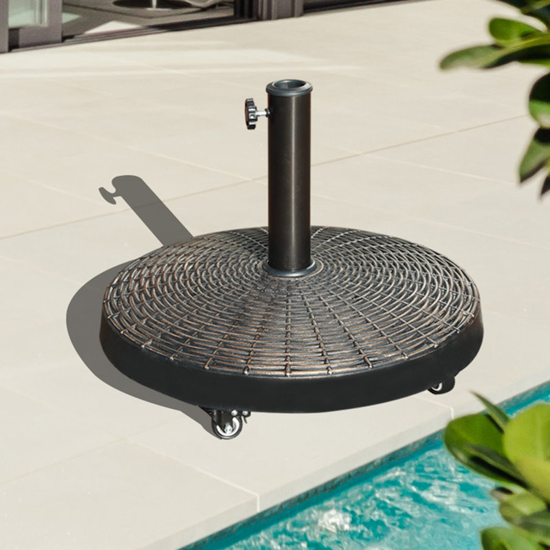 Leopold 52 Lb. Resin Free Standing Umbrella Base with Wheels, Bronze