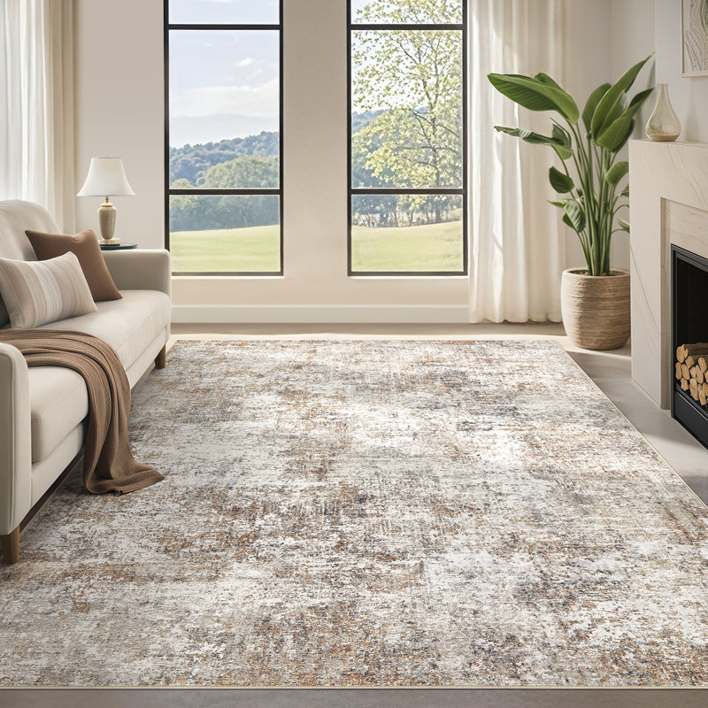 Area Rug Living Room Rugs Soft Indoor Carpet Modern Abstract Rug with Non Slip Rubber Backing for Under Dining Table Nursery Home Office Bedroom