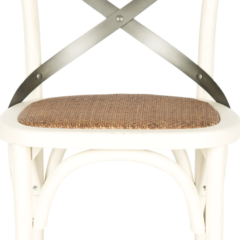 Tabouret Franklin, Blanc antique, Tabouret de bar (siège d'une hauteur de 30 po), Gris