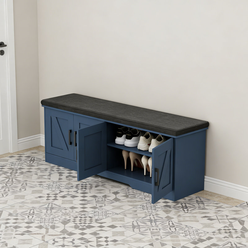 Banc de rangement avec siège rembourré