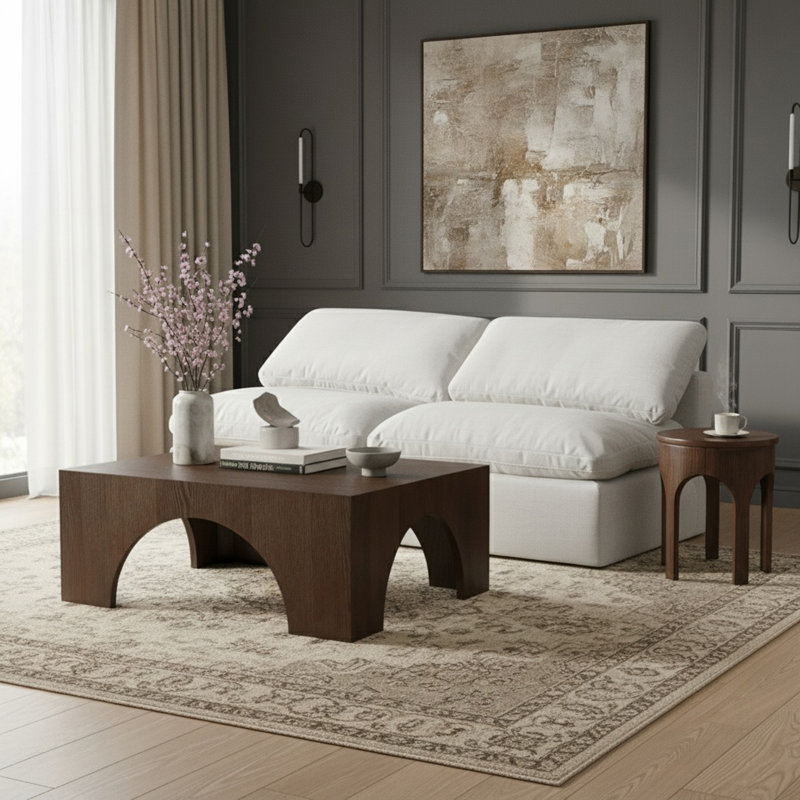 Itala Upholstered 70'' Loveseat, White Linen Textured Fabric