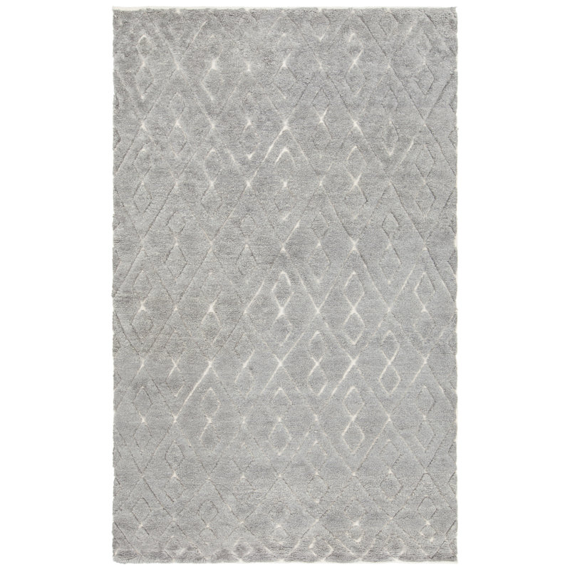 Catalina Handmade Cotton Geometric Area Rug, Gray, 5' x 7'6"