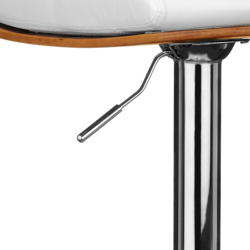 Swivel Upholstered Adjustable Height Counter Stool with Metal Frame