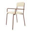 Fauteuil de salle à manger rembourré en cuir ivoire pourquoi en laine-116788876