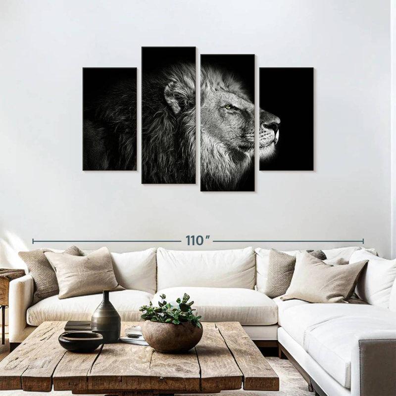 Tête de lion mystérieuse Brampt, H 48 po x l 75 po