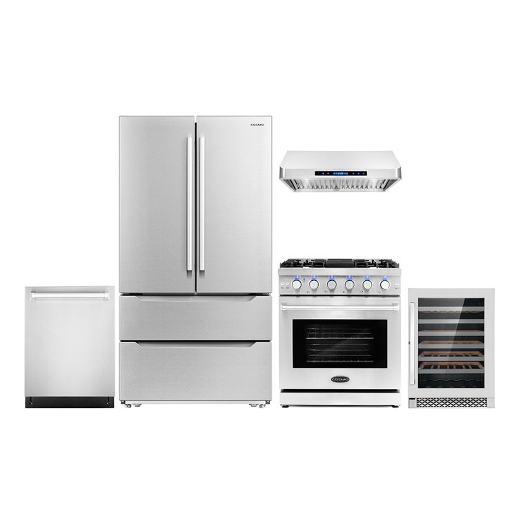 Unique Appliances Classic Retro 3 Piece Kitchen Appliance Package with  Bottom Freezer Refrigerator , 24'' Gas Freestanding Range , and Under  Cabinet Range Hood & Reviews