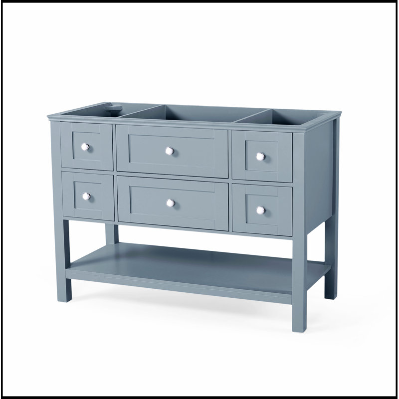 48" VANITY WITH BOTTOM SHELF STORAGE, Grey