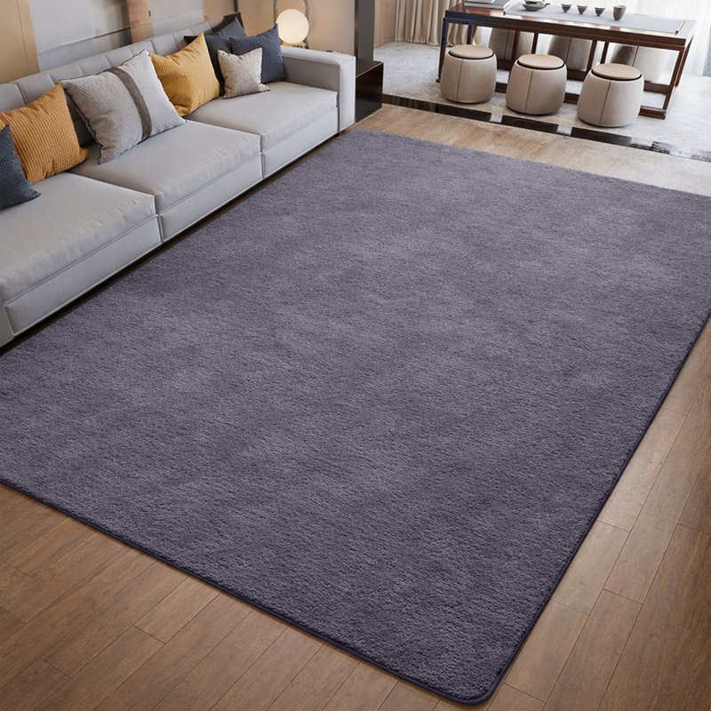 Solid Colour Machine Tufted Shag Area Rug, Rectangle 200 x 290 cm, Grey
