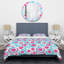 Motif de cercles bleus et roses - ensemble de housse de couette abstrait - microfibre de polyester-1921232712