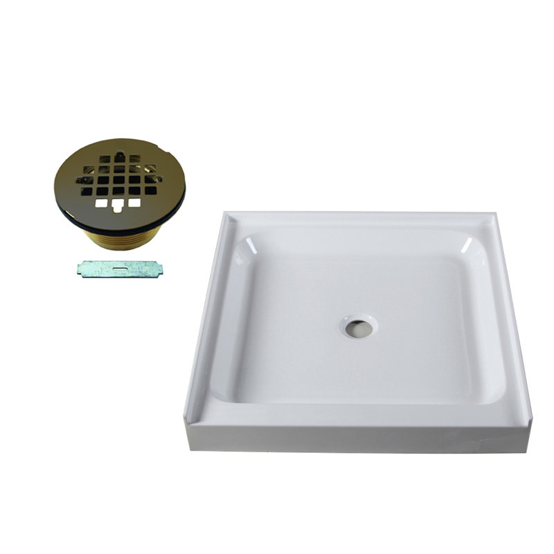 Base de douche simple l 36 po x P 36 po, Bronze huilé