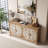 Wood Accent Cabinet with 4 Doors and Adjustable Shelves