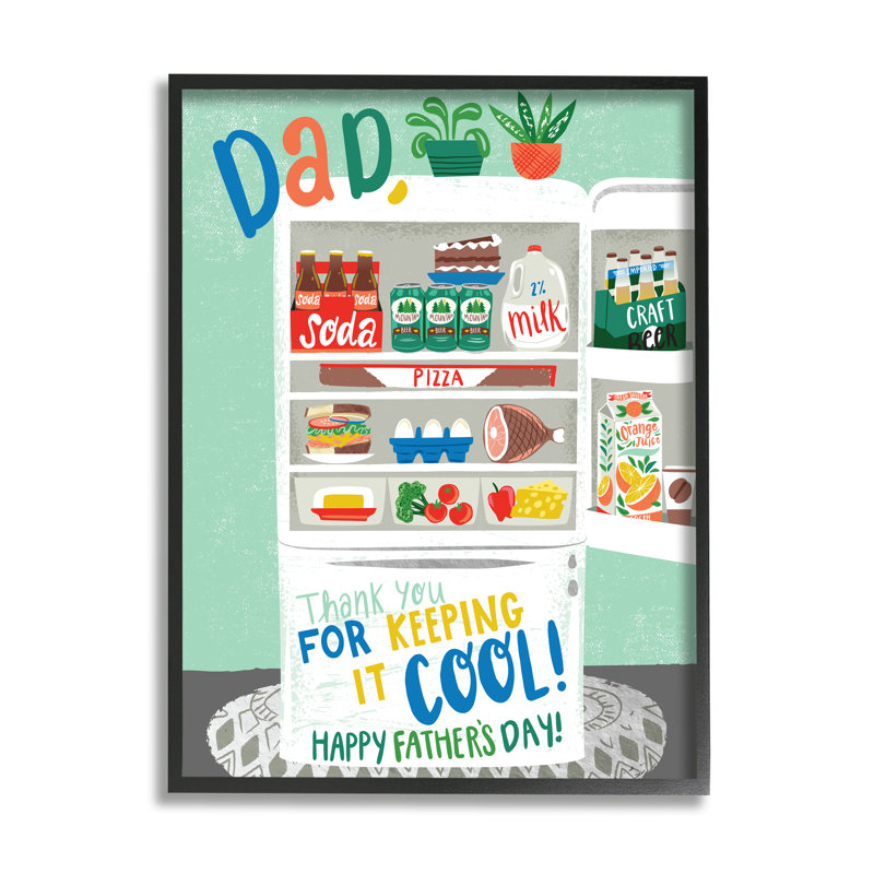 «Keeping It Cool Father's Day» encadrée sur bois par Arrolynn Weiderhold, impression, Giclée encadrée noir minuit