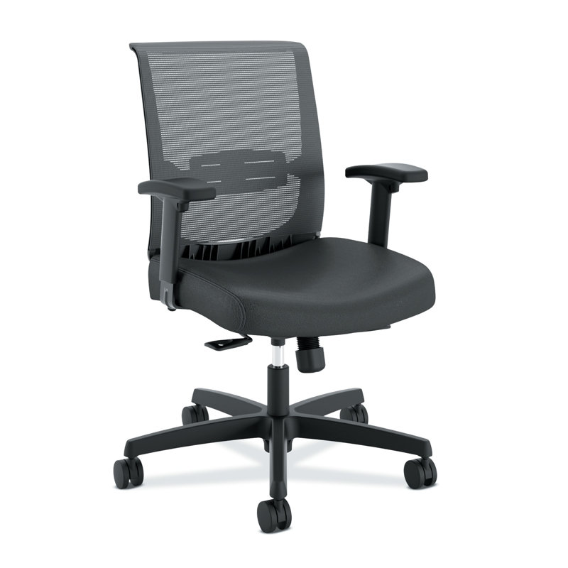 Convergence Mesh Ergonomic Task Chair, Black, Vinyl